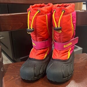 Sorel Kids' Vibrant Red and Pink Boots